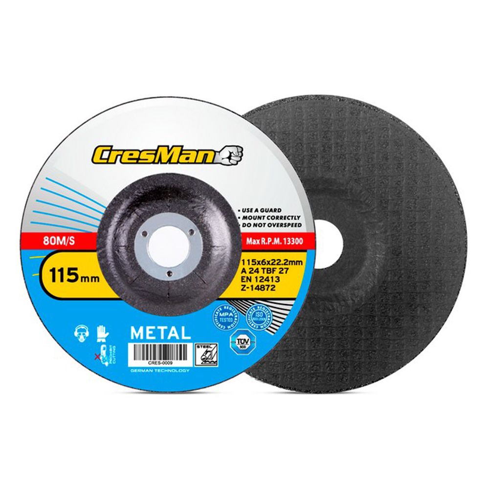 Δίσκος λείανσης σιδήρου Cresman 115X6mm