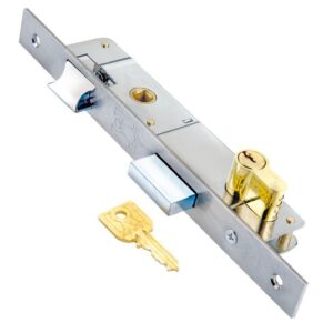 Κλειδαριά στενή Domus 20mm + κύλινδρος 54mm 90120