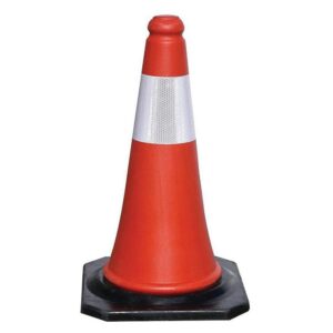 Κώνος σήμανσης μαύρη βάση 50cm Cresman pe