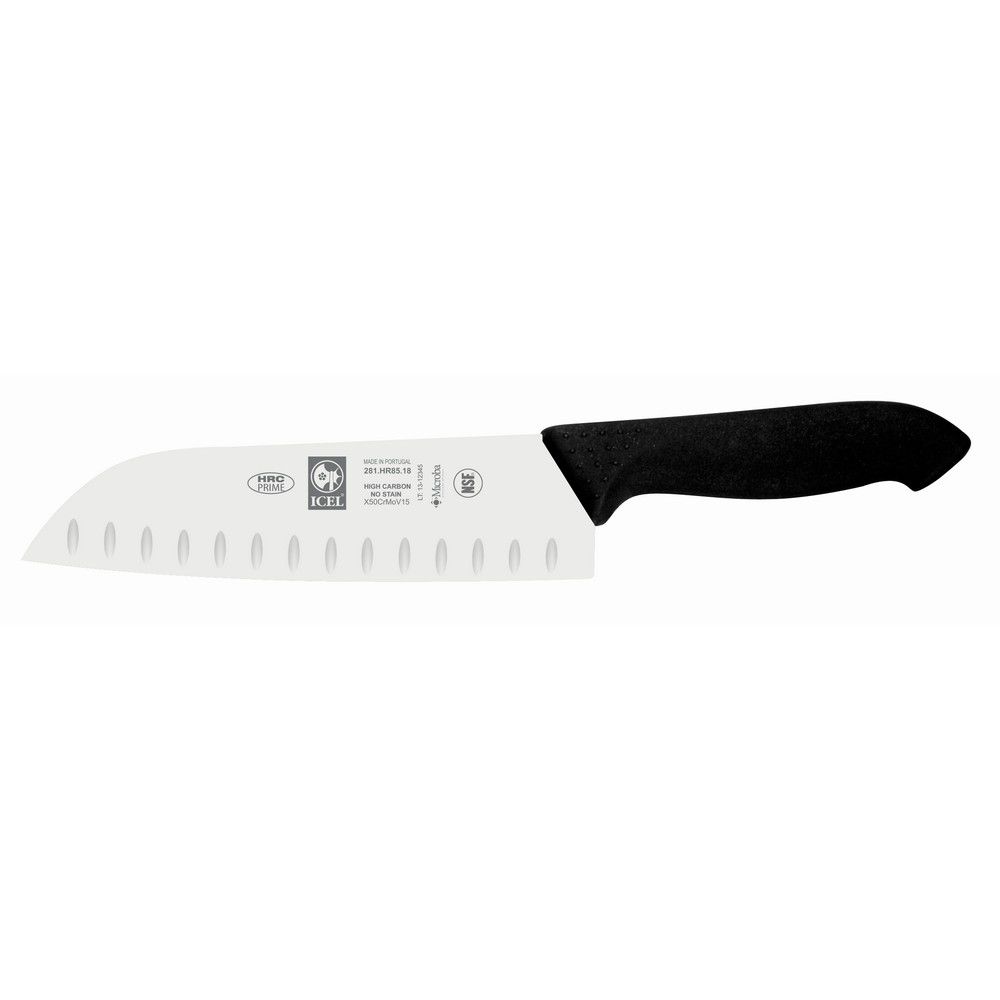 Μαχαίρι Icel 281.hr85.18 18cm santoku με αυλάκια proflex μαύρο blister