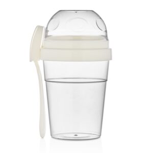 Δοχείο Φαγητού Πλαστικό 2 Σε 1 Λευκό 800ml Qlux - 8693395018127