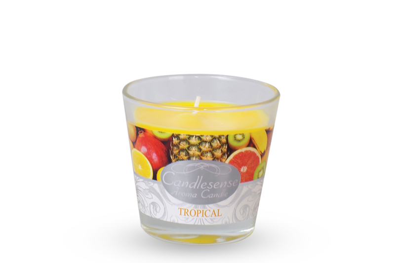 Κερί Αρωματικό Tropical Σε Γυάλινο Δοχείο 8x9cm Zniczplast - 5902553000627