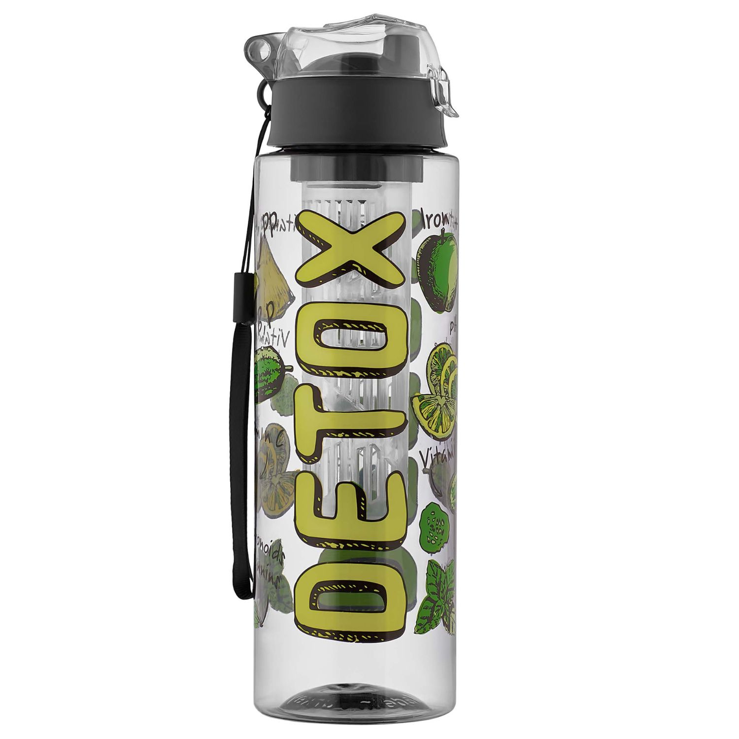 Μπουκάλι Νερού Με Σχέδιο Detox Lycia 800ml Qlux- 8693395008762