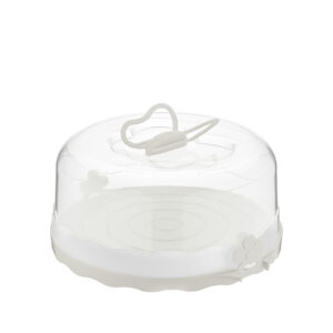 Τουρτιέρα Στρόγγυλη Πλαστική Λευκή 24x24x13.3cm Qlux - 8693395072893
