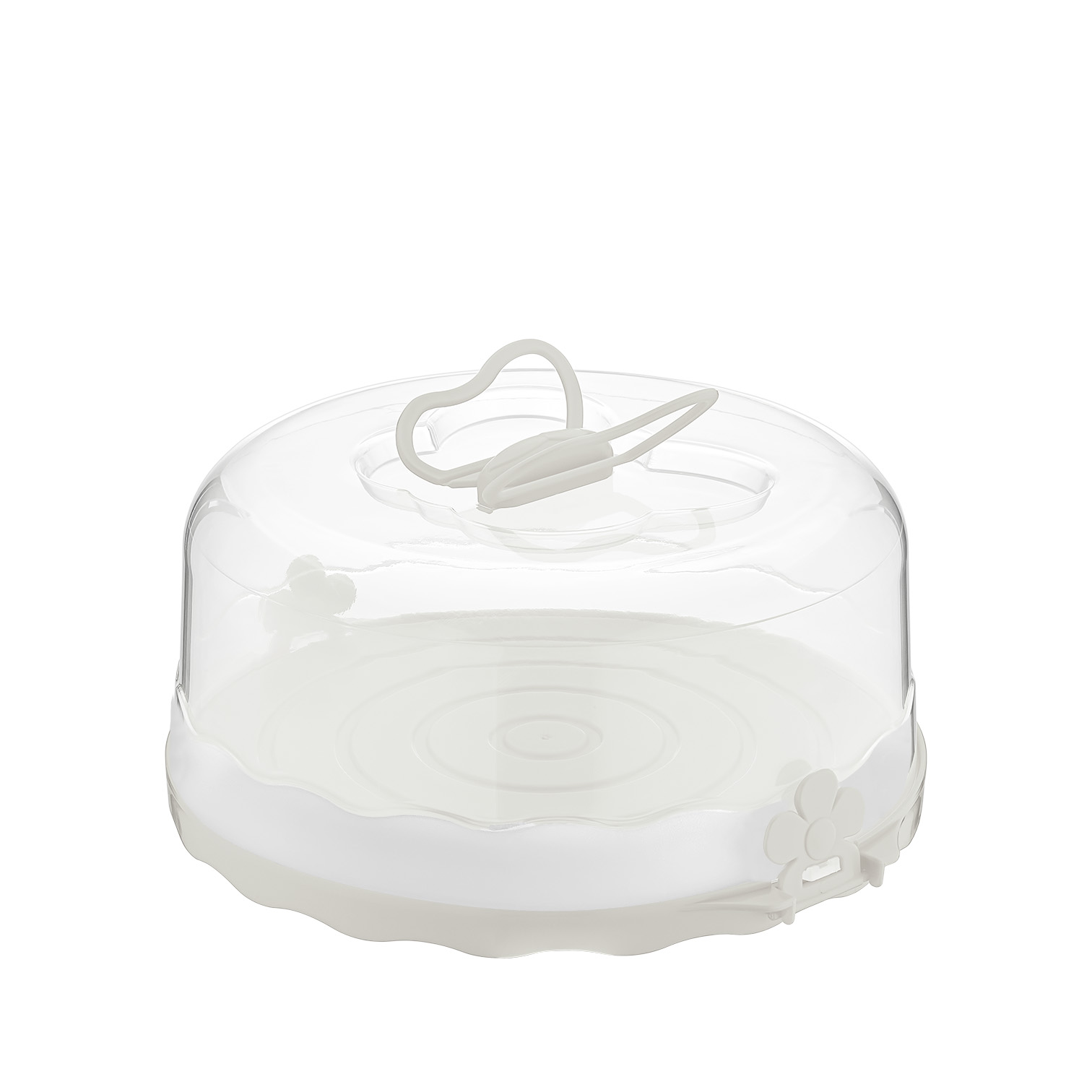 Τουρτιέρα Στρόγγυλη Πλαστική Λευκή 24x24x13.3cm Qlux - 8693395072893