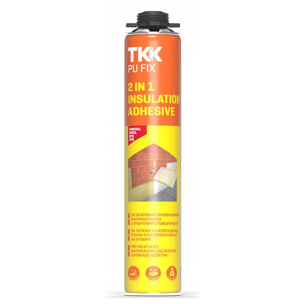 Αφρός πιστολιού Tkk πολυουρεθάνης 800ml για την επικόλληση θερμομονωτικών πλακών 158757