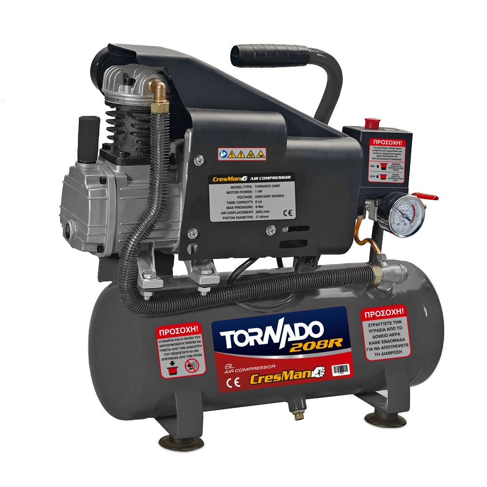 Κομπρεσέρ αέρος Cresman tornado 208r 8l 1.0hp