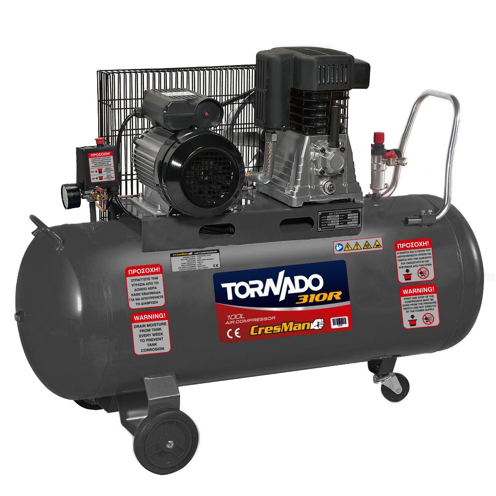 Κομπρεσέρ αέρος Cresman tornado 310r 100l 4.0hp