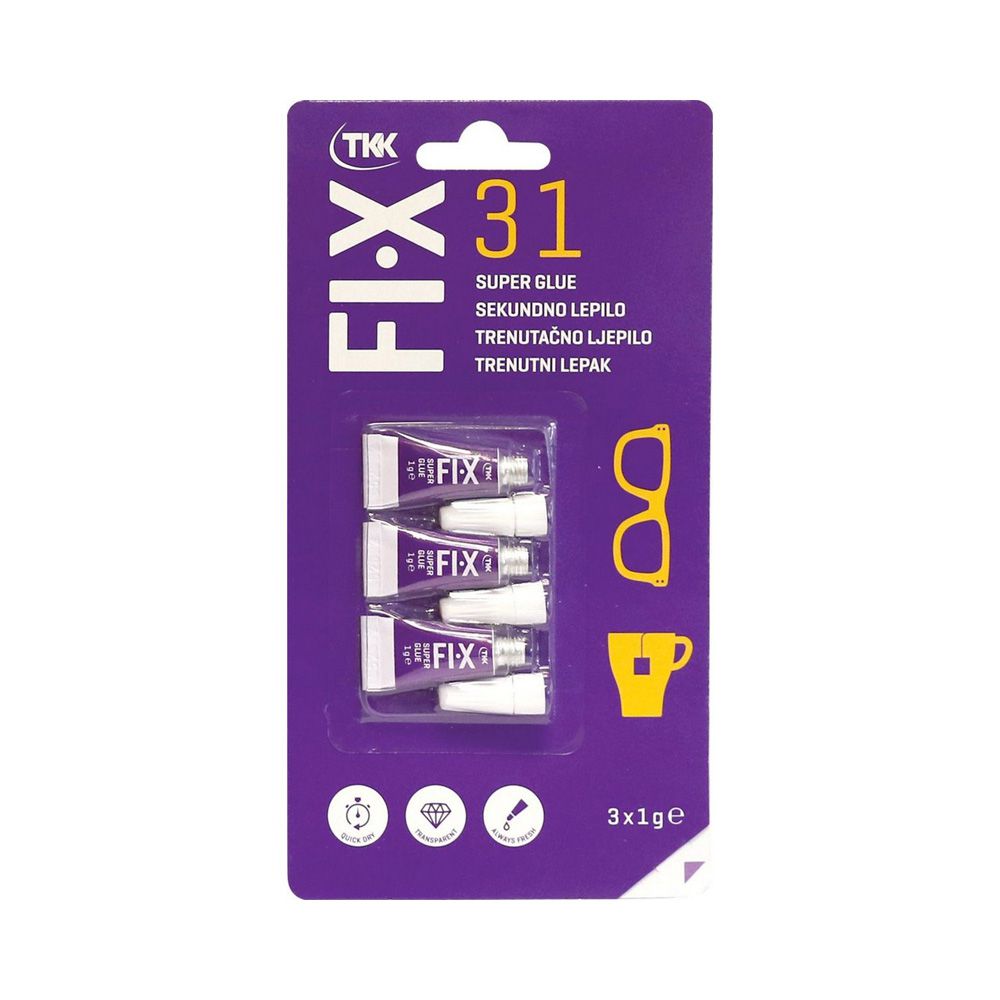 Κόλλα στιγμής Tkk fix31 super glue 3x1g 165168