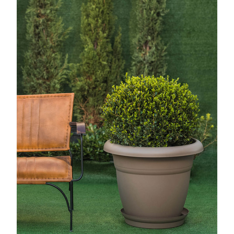 Γλάστρα Στρόγγυλη Πλαστική Μπορντώ 27x22cm 6L Micplast - 11018109 - Image 2