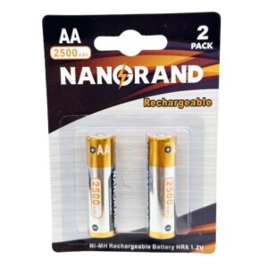 Μπαταρία Nanorand ni-mh επαναφορτιζόμενη ΑΑ 1.2V 2500mAh 2 τεμάχια