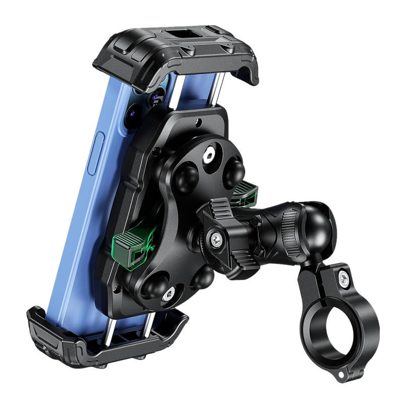 Kewig M28-C1 Αντικραδασμική Περιστρεφόμενη 360° Βάση Κινητού 4" έως 7" για Μηχανή/Ποδήλατο Αλουμινίου με Κλείδωμα Ασφαλείας - Image 2