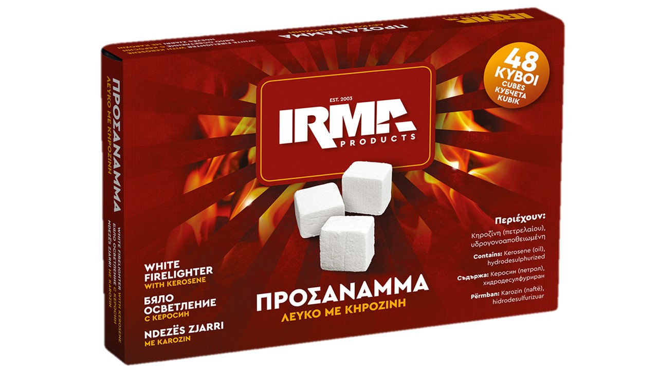 Προσάναμμα Λευκό Κηροζίνης 48 Κύβων IRMA - 5207043000614