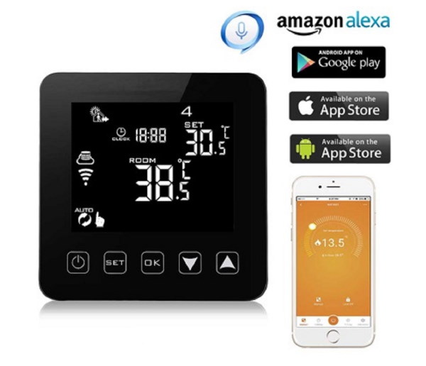 Έξυπνος Θερμοστάτης καλοριφέρ Smart WiFi & Internet control Hysen HY08-BB (HY08WE-2 WiFi) - Image 2