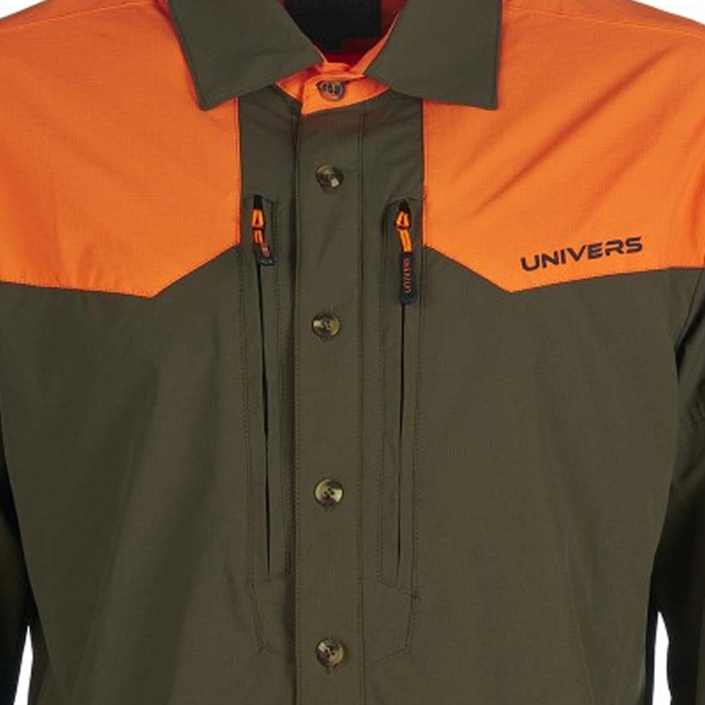 Univers 94337 Cortina 4-way Stretch Κυνηγετικό Πουκάμισο Καφέ - Πορτοκαλί - Image 3