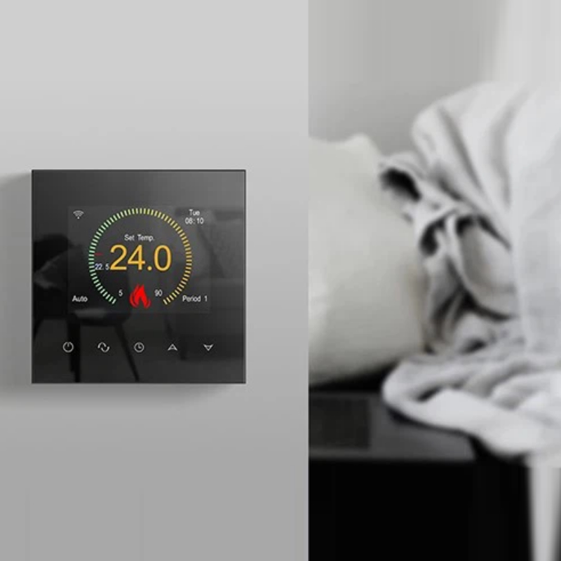 Hysen HYT003 WIFI Έξυπνος Θερμοστάτης Smart & Internet control για Αέριο/Πετρέλαιο (Έγχρωμη Οθόνη Αφης LCD/Φωνητικές Εντολές) Μαύρος - Image 2