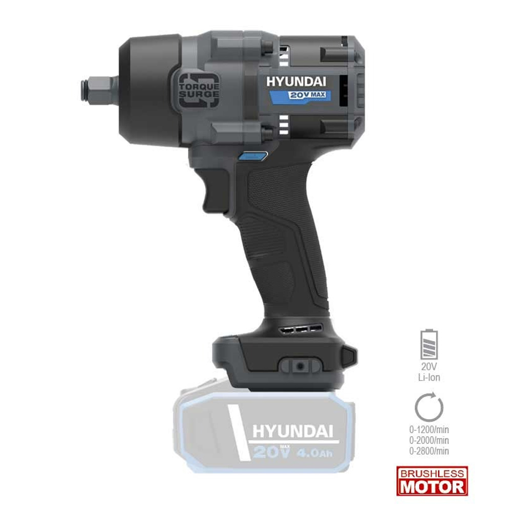 Hyundai IW20X-700 Κρουστικό Μπουλονόκλειδο 1/2" Μπαταρίας 20V Brushless