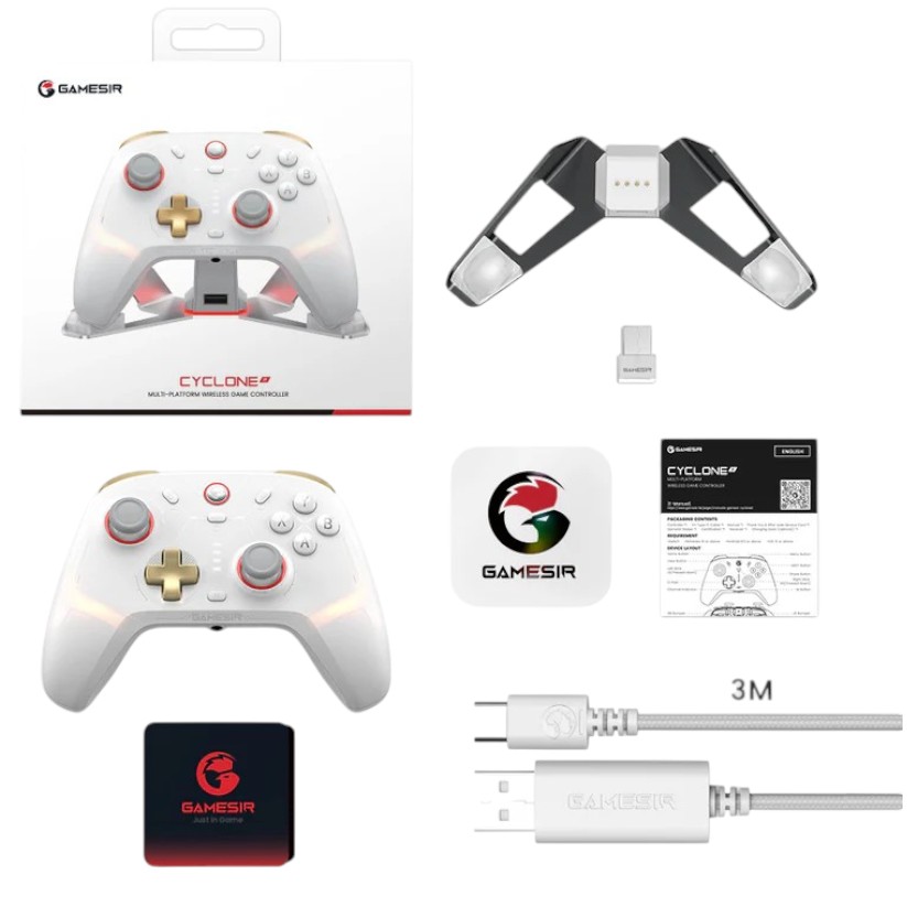 GameSir Cyclone 2 Multiplatform Controller Charging St. Edition (Bluetooth/USB-C/Ασύρματο) (PC/Switch/iOS/Android) Phantom White - Image 2