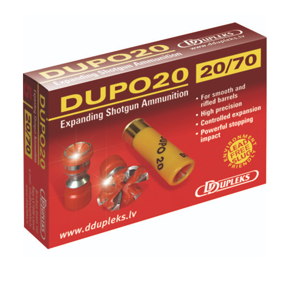 DDupleks Dupo 20 Φυσίγγια cal20 70mm 19.5gr 5τμχ Μονόβολο