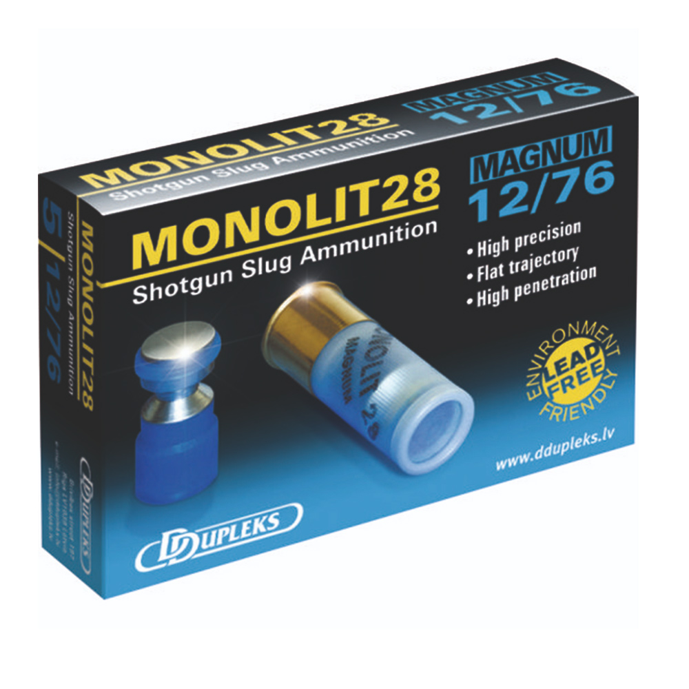 DDupleks Monolit 28 Magnum Φυσίγγια cal12 70mm 28gr 5τμχ Μονόβολο