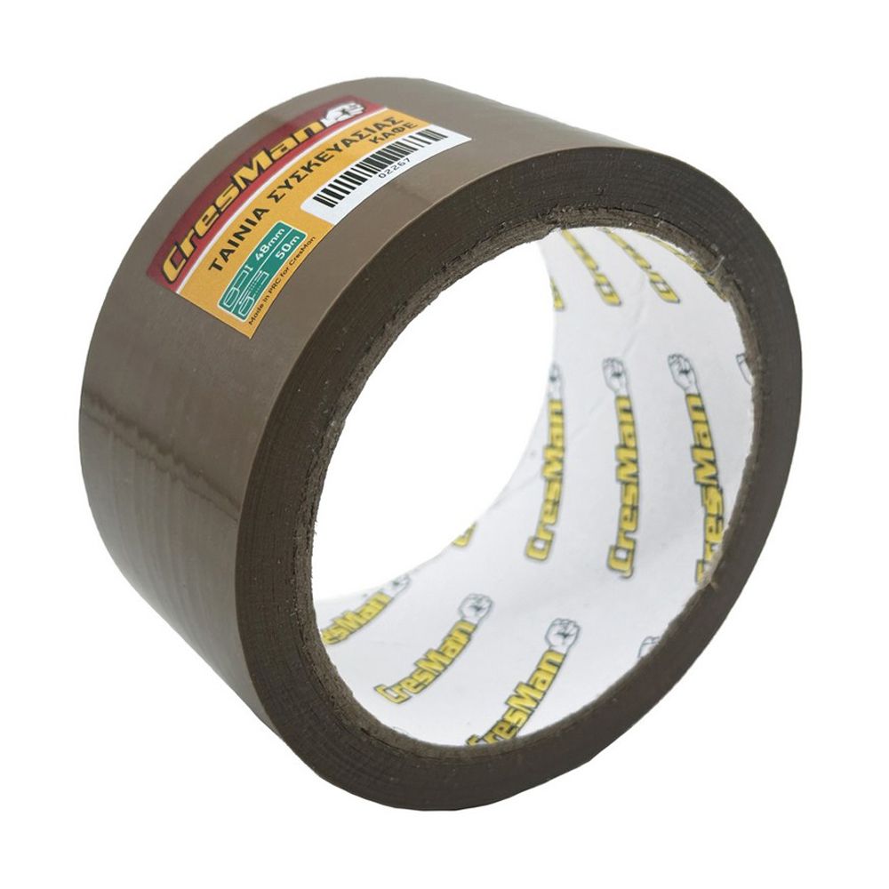 Ταινία κολλητική Cresman καφέ αθόρυβη 48mm 50m 45mic