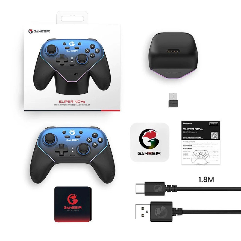 GameSir Super Nova Multiplatform Controller (Bluetooth/USB-C/Ασύρματο) (PC/Switch/iOS/Android) Nightfall Blue - Image 2