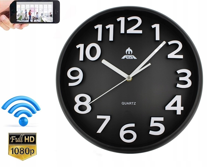 S-Talk FD-2288 Ρολόι Τοίχου Κρυφή Κάμερα FHD Live Εικόνα Μέσω Ίντερνετ με Μπαταρία (Ανιχν. Κίνησης/Android/iOS)