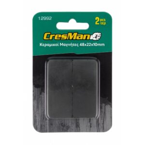 Μαγνήτης κεραμικός  48x22x10mm σετ 2 τεμάχια Cresman