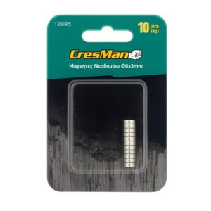 Μαγνήτης νεοδυμίου στρόγγυλος  8x3mm σετ 10 τεμάχια Cresman