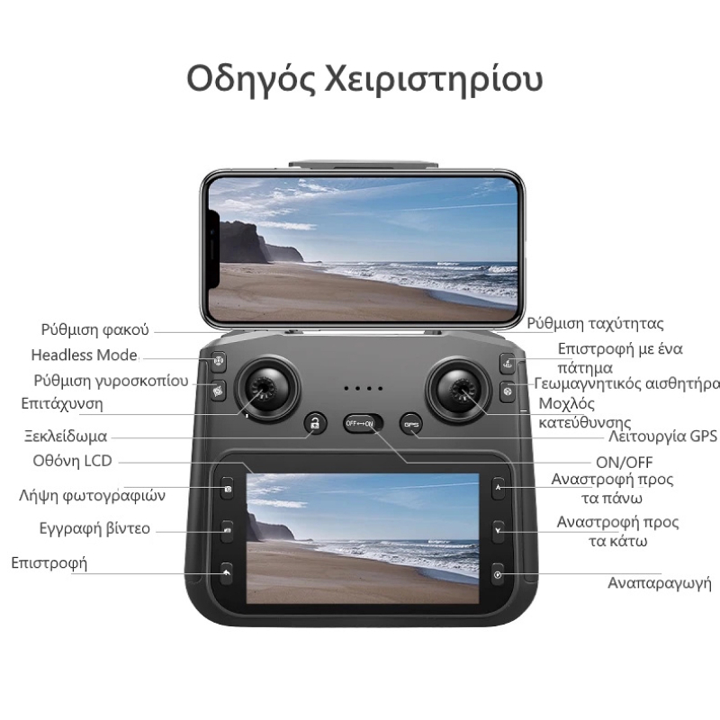 Drayven S-X1 – GPS 4K Drone με 3-Axis Gimbal, 5G Transmission & Follow Mode (Οθόνη 5.6″/Αυτόματη Επιστροφή/EIS) Λευκό - Image 3