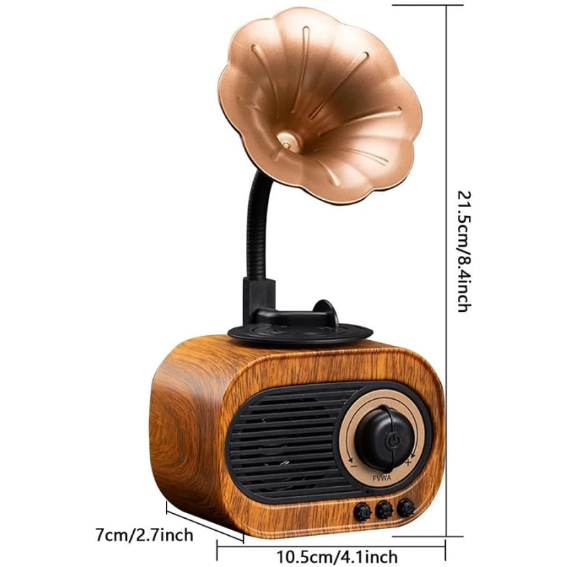 Old Street Audio AS70 Old-school Bluetooth Ηχείο Ξύλινο (5W/Μπαταρία 1200mAh/Bluetooth 5.4/FM Radio/USB/TF/AUX/TWS) - Image 3