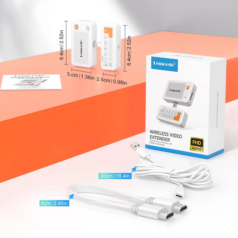 Lemorele P400 Ασύρματος Μεταδότης Οθόνης με Type-C Transmitter και HDMI Receiver (Plug & Play) 1080P/60Hz/50μέτρα - Image 2