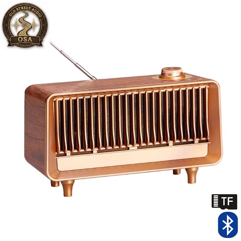 Old Street Audio AS25 Old-school Ασύρματο Ηχείο Ξύλινο (10W/Μπαταρία 1800mAh/Bluetooth 5.4/FM Radio/USB/TF/AUX/TWS) - Image 4