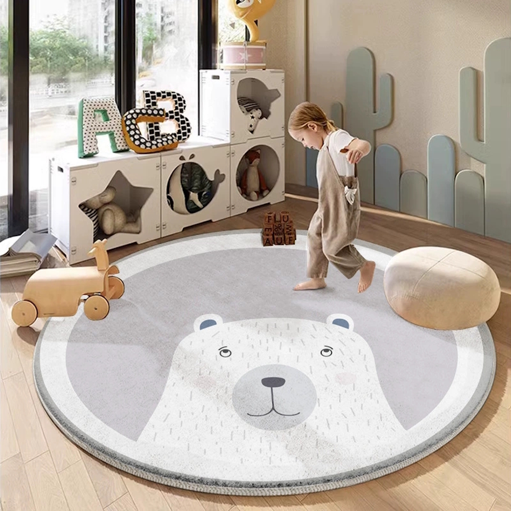 Giggles & Co. Στρογγυλό Βρεφικό Χαλί “Nordic Bear” – Μαλακό 3εκ. (Ø200 εκ.) - Image 2