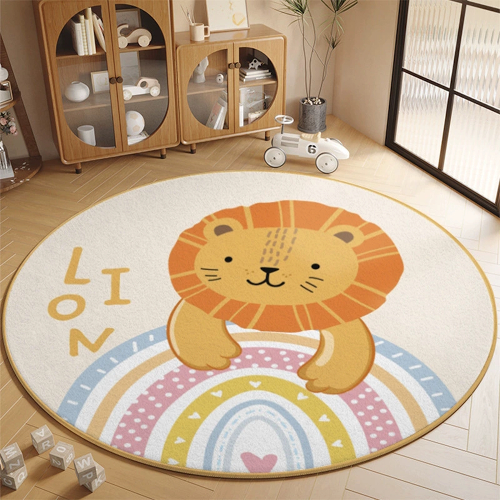 Giggles & Co. Στρογγυλό Παιδικό Play Rug “Lion Laughs” – Μαλακό 3εκ. (Ø120 εκ.) - Image 2