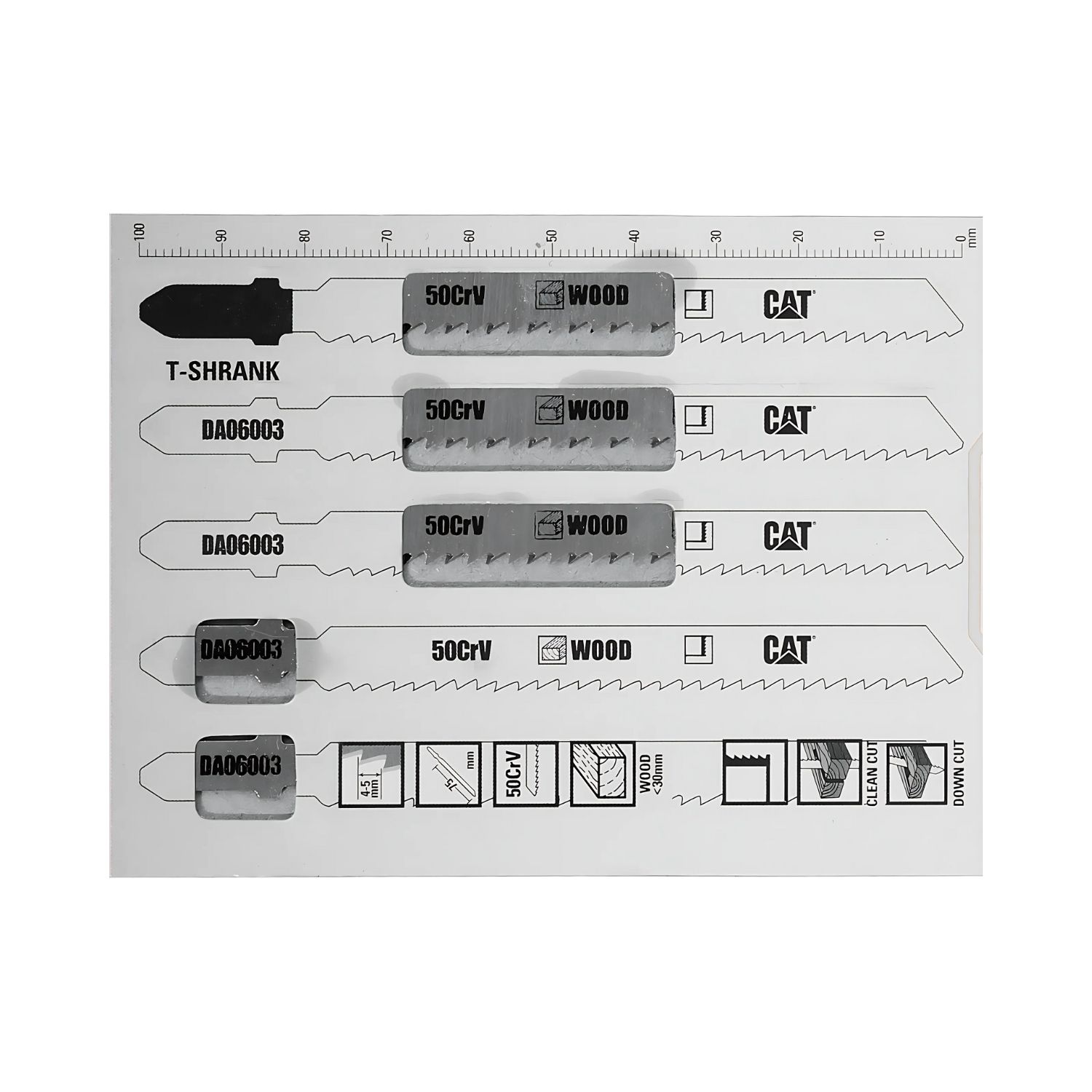 CAT Λάμα σέγας ξύλου 115mm T101B σετ:5τεμ. DA06003 - Image 2