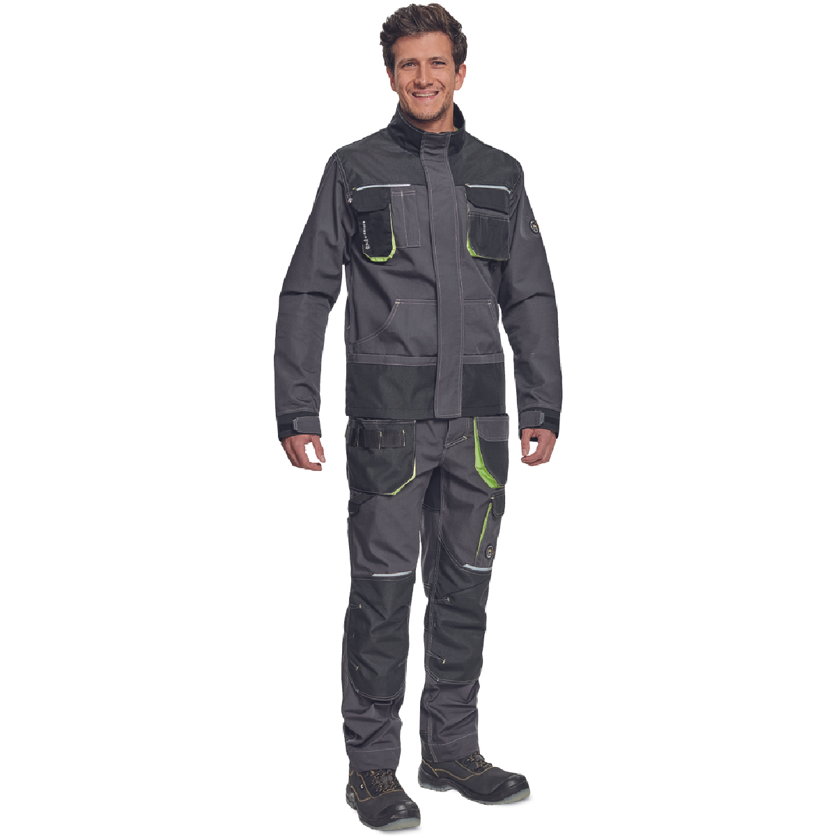 ΜΠΟΥΦΑΝ ΕΡΓΑΣΙΑΣ GREENDALE ΑΝΘΡΑΚΙ/ΛΑΙΜ 65%poly-35%cott, 270 g/m² No 54/L - Image 2