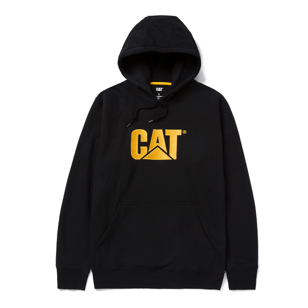 CAT Μπλούζα φούτερ με κουκούλα trademark μαύρη L W10646-016