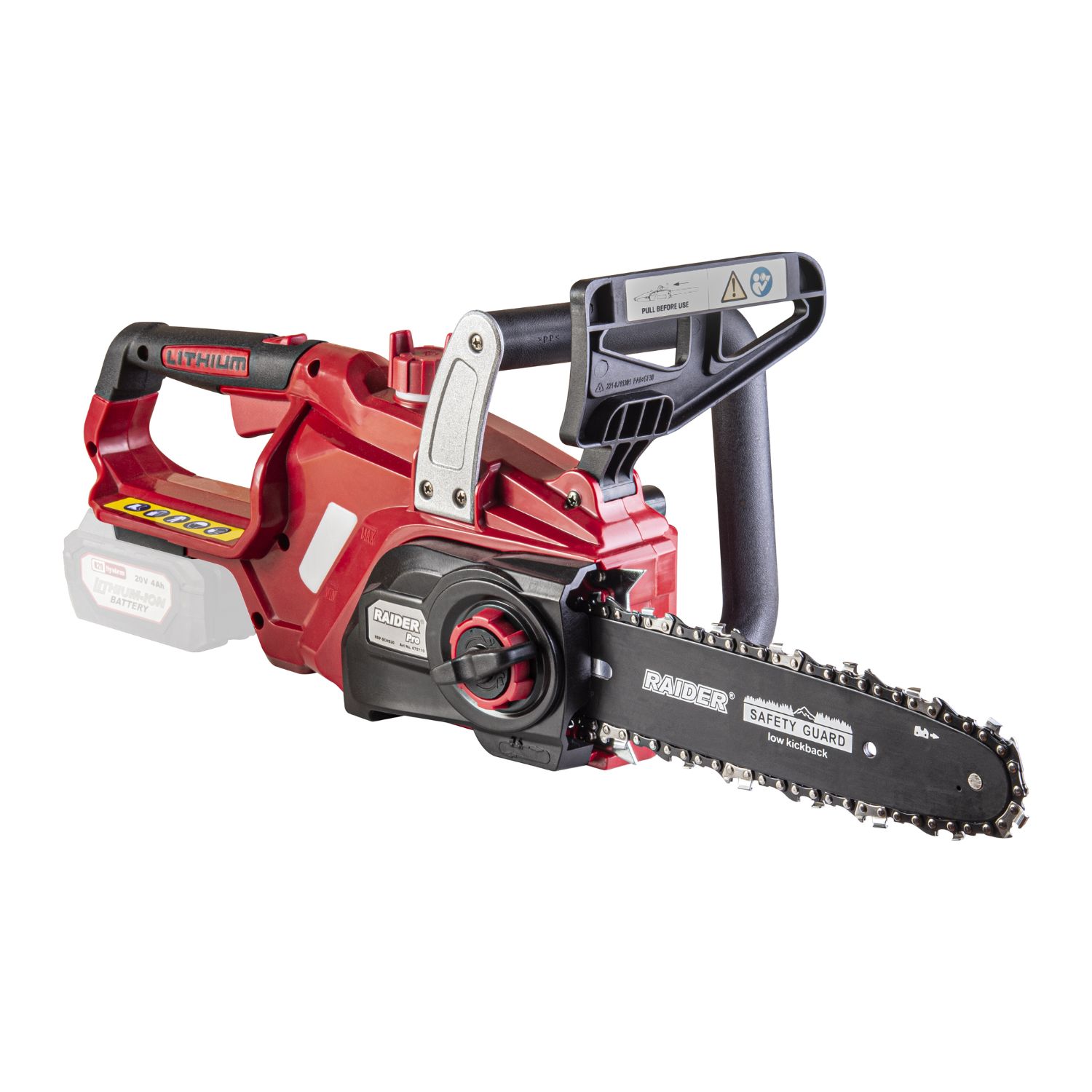 RAIDER R20 Solo Αλυσοπρίονο μπαταρίας 20V 3kg με λάμα 25cm RDP-SCHS20 075710 - Image 2