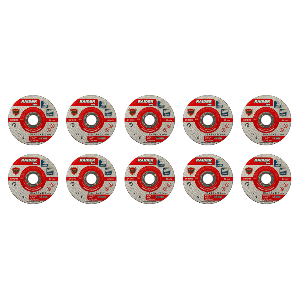 RAIDER Τροχός κοπής inox A60T 115*1.0*22.2mm σε μεταλικό κουτί 160157 (τιμή/τεμ) - Image 2