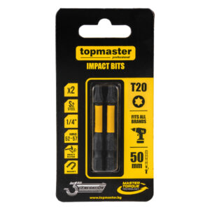 TOP MASTER Μύτη κατσαβιδιού Impact Torx με μέγεθος TX20 50mm συσκευασία 2τεμ. 338737