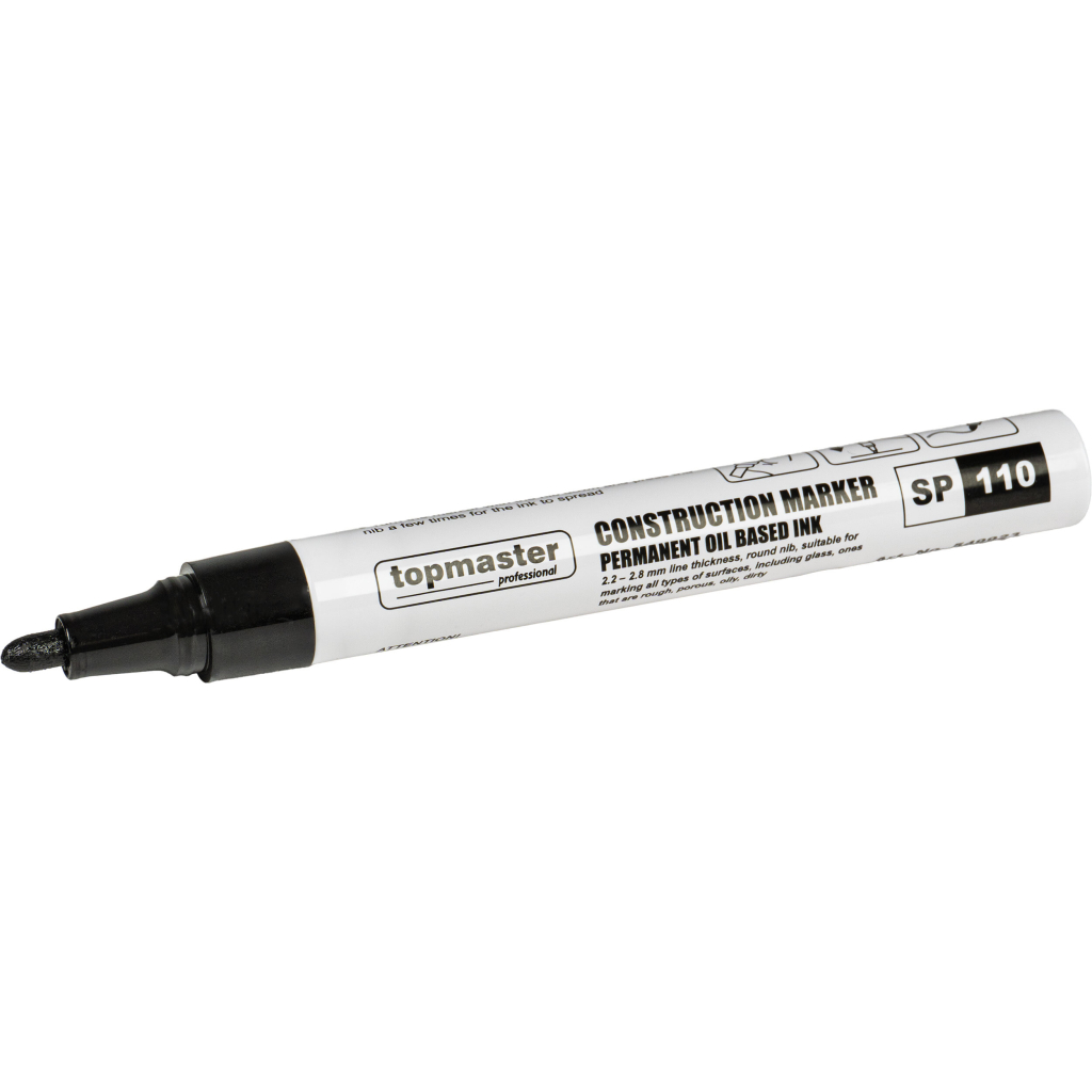 TOP MASTER Μαρκαδόρος ανεξίτηλος 2.8mm μαύρος & κίτρινος 549923