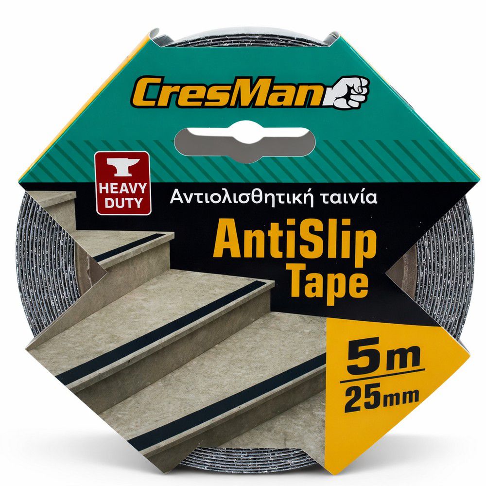 Ταινία αντιολισθητική 25mmΧ5m μαύρη Cresman