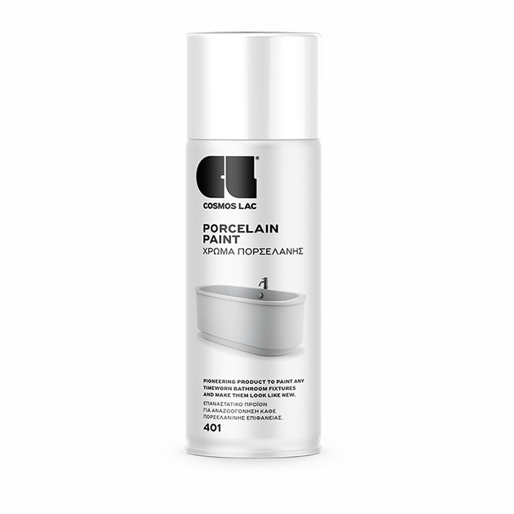 CosmosLac Porcelain White 401 Σπρέι Βαφής για Πορσελάνη – Λευκό 400ml