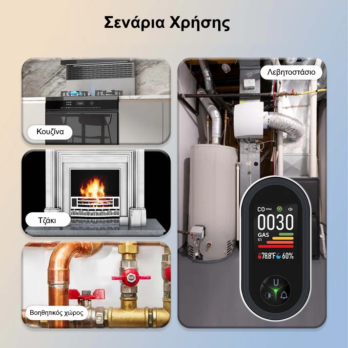MOES Αυτόνομος Ανιχνευτής Μονοξειδίου & Φυσικού Αερίου Plug-In 4-σε-1 με Alarm - Image 5