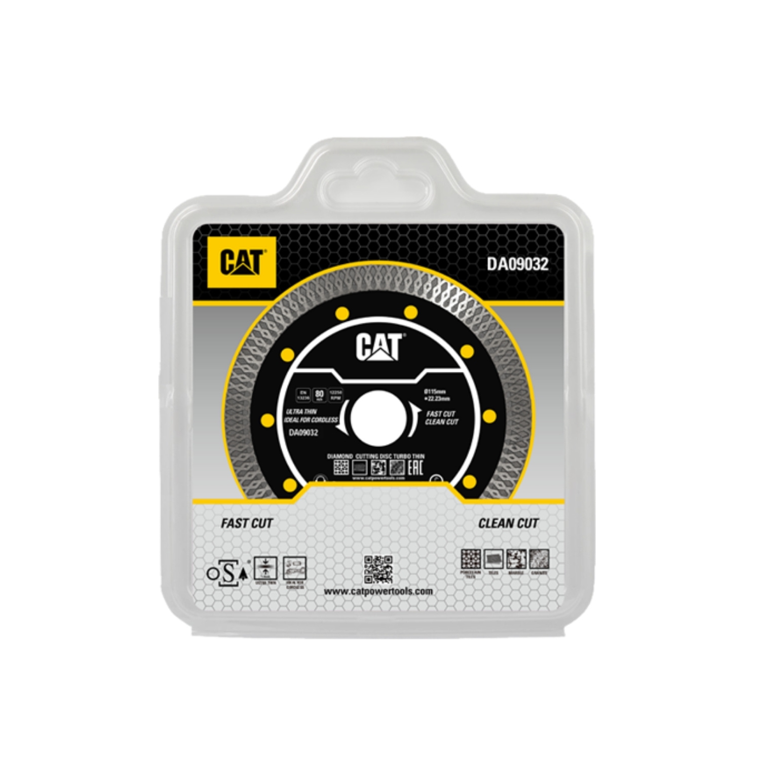 CAT Δίσκος κοπής διαμαντέ Turbo Super Thin (Gres) με δαχτυλίδι 125x22.23x1.4mm DA09032-1 - Image 2