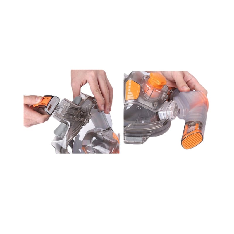 Thenice Μάσκα Θαλάσσης Full Face με Αναπνευστήρα Dry Snorkel (Anti-Fog/Ρυθμιζόμενος Ιμάντας) - L/XL Orange - Image 2