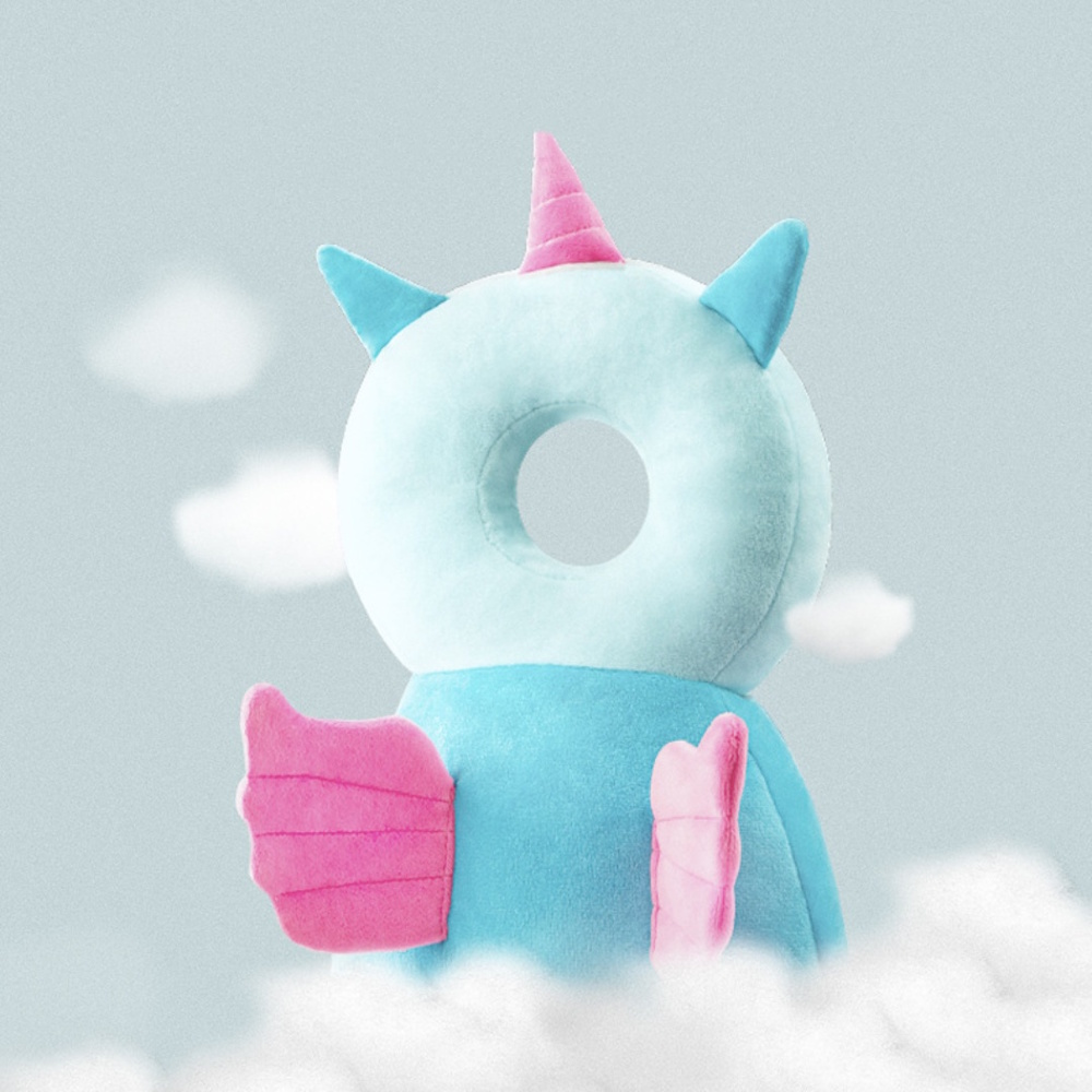 Giggles and Co. Προστατευτικό Μαξιλάρι Κεφαλιού Μωρού "Blue Unicorn" Velvet (5 έως 48 μηνών) - Image 2